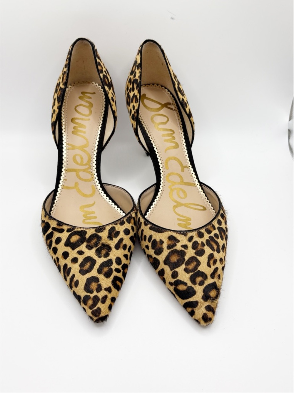 Sam Edelman Leopard Print Pointed Toe Kitten Heels